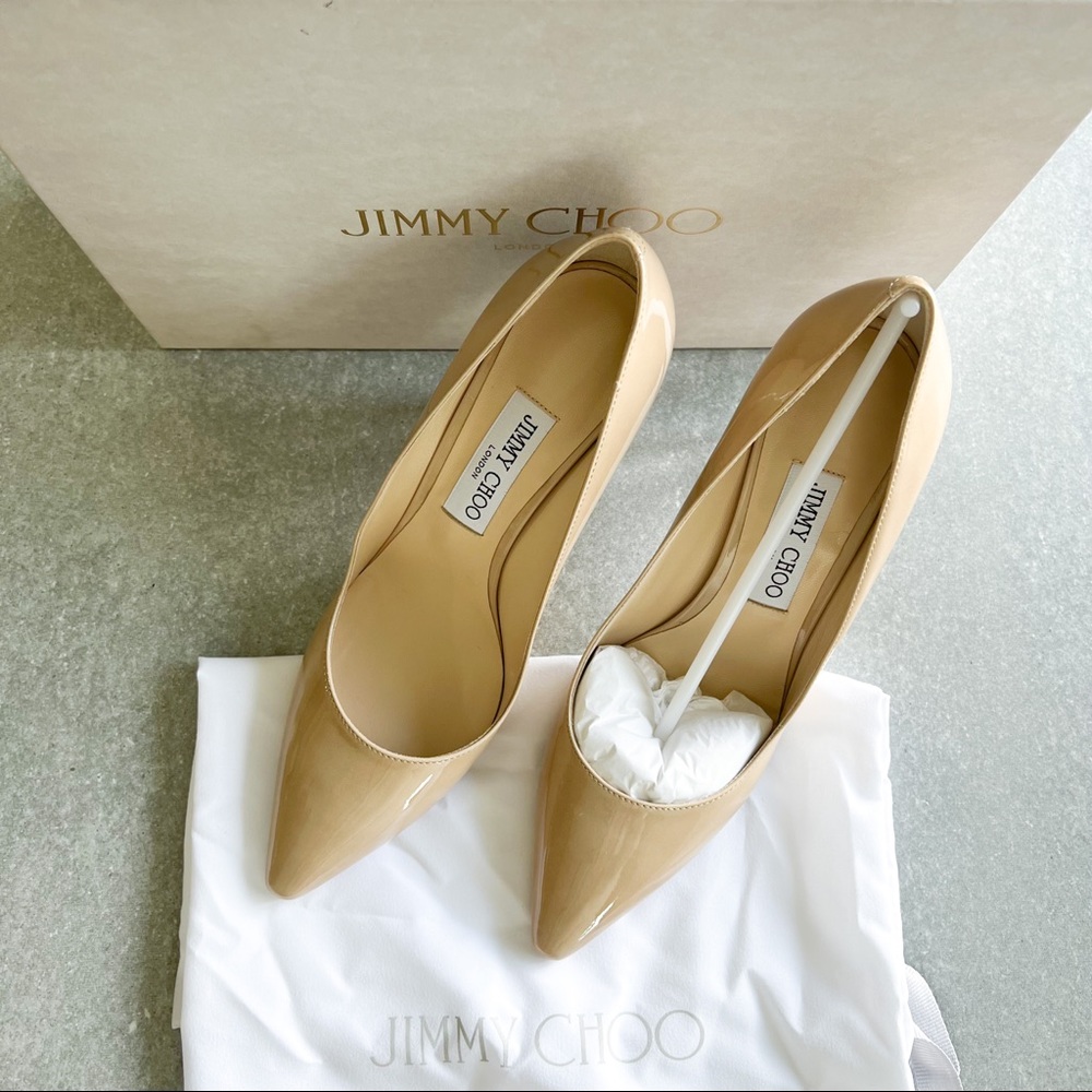 NWT Romy 85 Nude Patent Leather Pumps Size 39